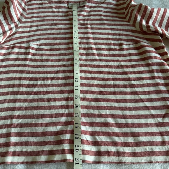 Rachel Zoe Striped 100% Linen Top Womens M Lagenlook Preppy Nautical Fisherman - Picture 3 of 7